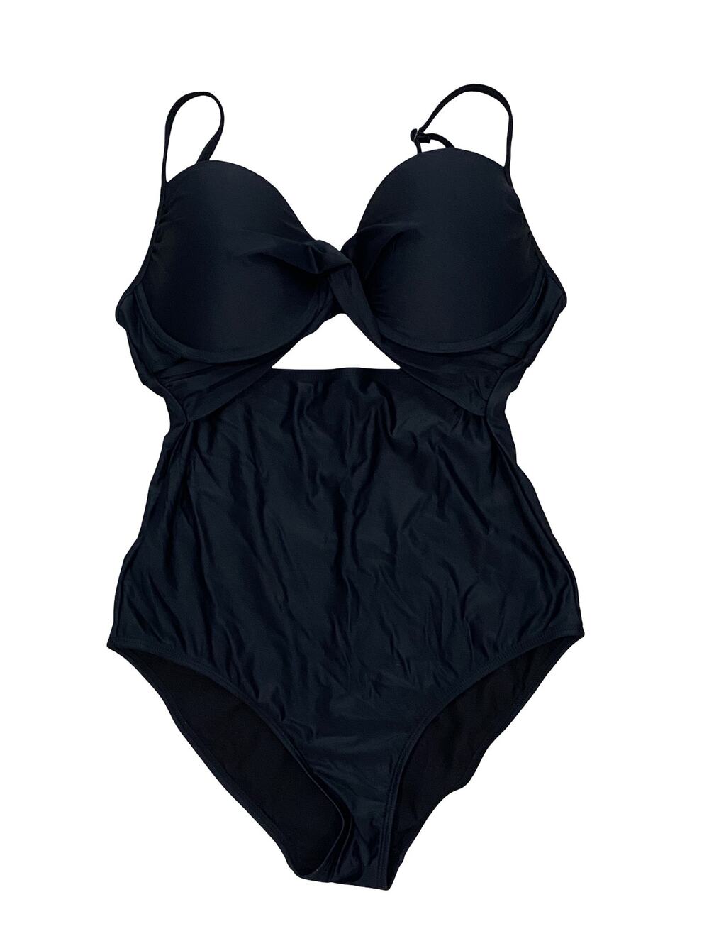 Knox Rose Black Cut Out One Piece Swimsuit Flattering Bathing Suit Size M Medium